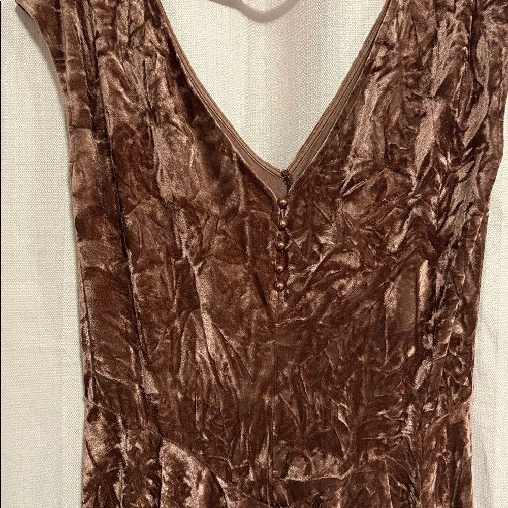 Silence And Noise Brown Velvet Dress - Picture 4 of 5